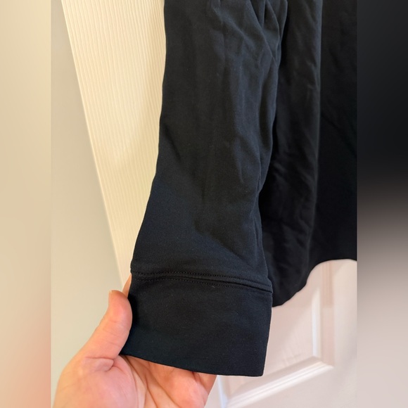 Women's Plus Size Relaxed Cotton Long Sleeve Mock Turtleneck, 2X, black, NWOT - Picture 2 of 4